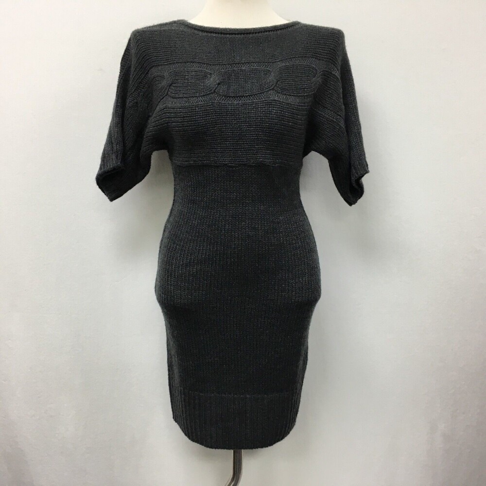 Planet Gold Women's Sweater Dress Small Charcoal Gray